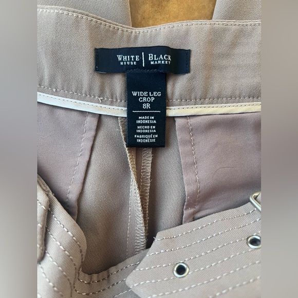 Womens White House Black Market sz 8 reg Beige crop dress pants EUC - Picture 2 of 7